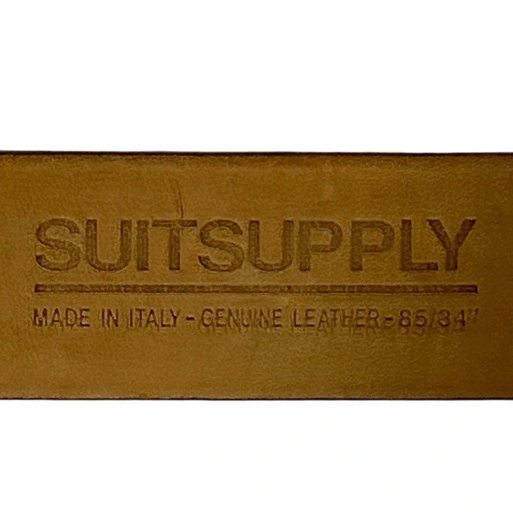 Suitsupply Mens Cognac Brown Genuine Leather Dress Belt Made in Italy Size 34